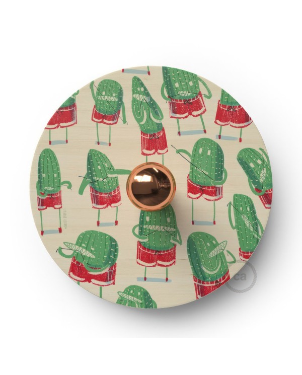 Fermaluce Funny Pop with double-sided wooden UFO lampshade illustrated by various artists