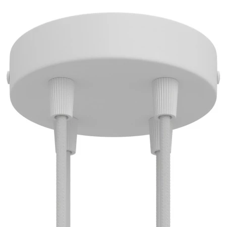 Cylindrical metal 4-hole ceiling rose kit - Matt White