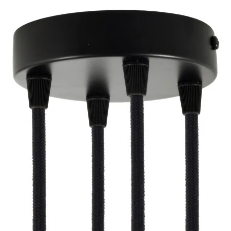 Cylindrical metal 4-hole ceiling rose kit - Black