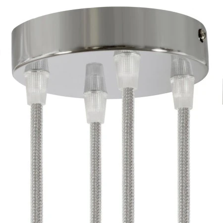 Cylindrical metal 4-hole ceiling rose kit - Chrome