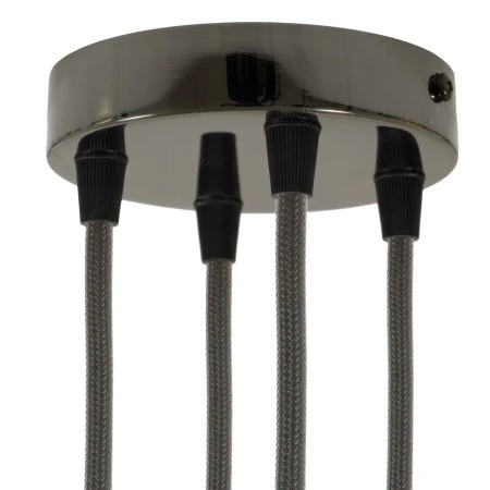 Cylindrical metal 4-hole ceiling rose kit - Black pearl