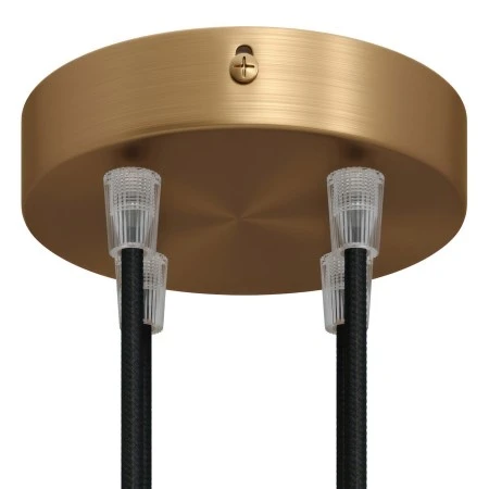 Cylindrical metal 4-hole ceiling rose kit - Brushed bronze