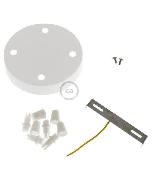 Cylindrical metal 4-hole ceiling rose kit
