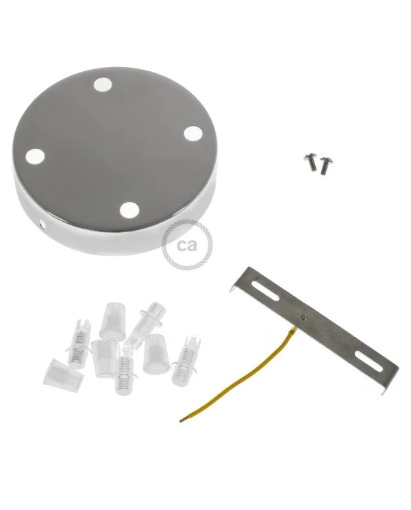 Cylindrical metal 4-hole ceiling rose kit