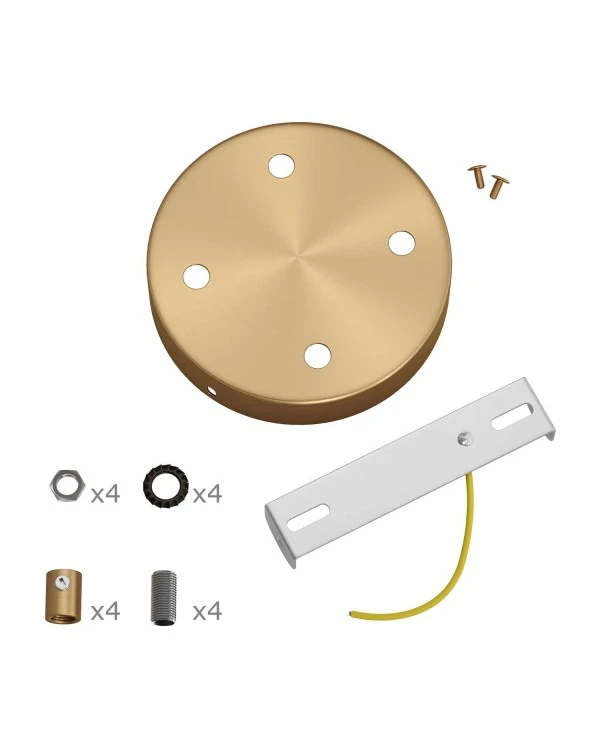 Cylindrical metal 4-hole ceiling rose kit