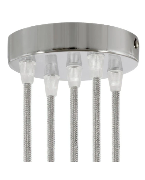 Cylindrical metal 5-hole ceiling rose kit