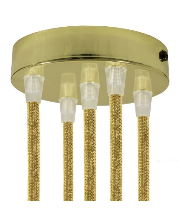 Cylindrical metal 5-hole ceiling rose kit