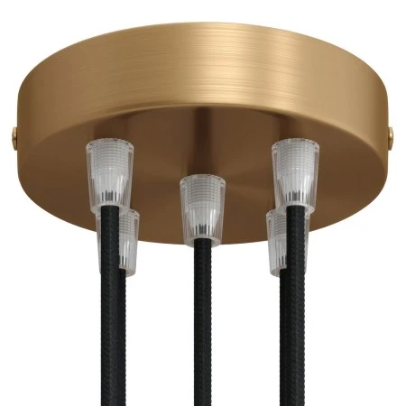 Cylindrical metal 5-hole ceiling rose kit - Brushed bronze