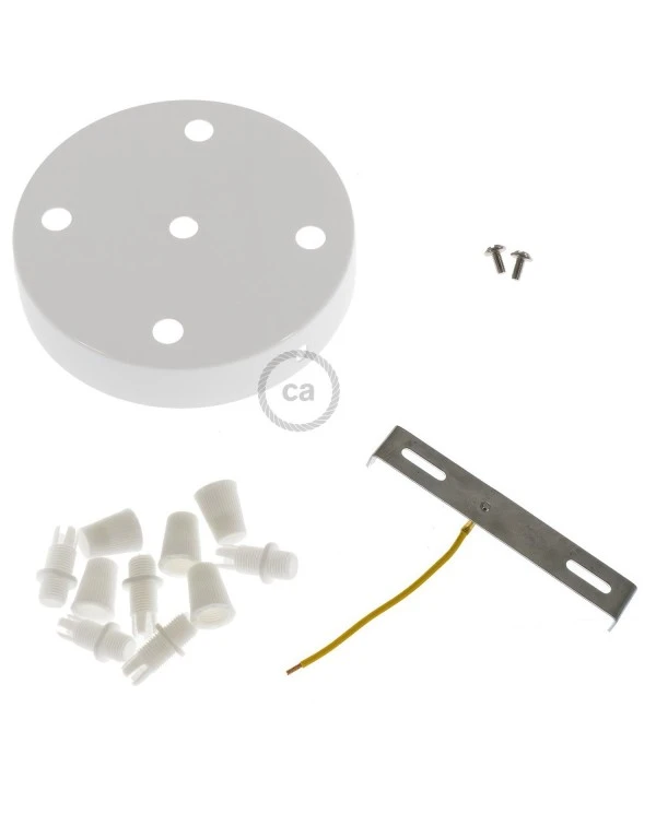 Cylindrical metal 5-hole ceiling rose kit