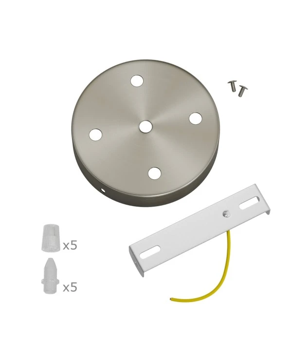 Cylindrical metal 5-hole ceiling rose kit