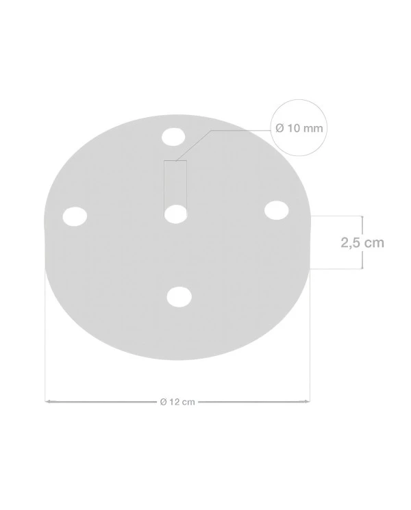 Cylindrical metal 5-hole ceiling rose kit