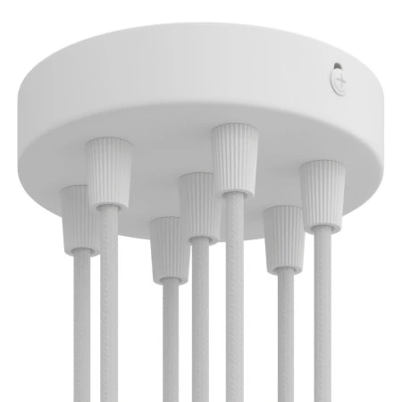Cylindrical metal 7-hole ceiling rose kit - Matt White