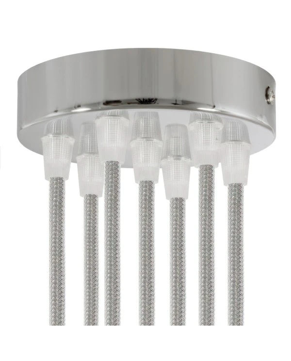 Cylindrical metal 7-hole ceiling rose kit