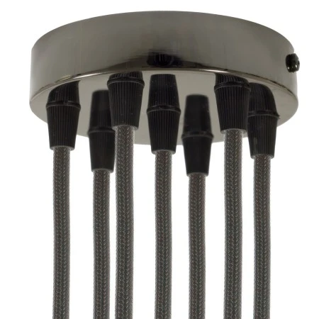 Cylindrical metal 7-hole ceiling rose kit - Black pearl