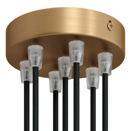 Cylindrical metal 7-hole ceiling rose kit - Brushed bronze