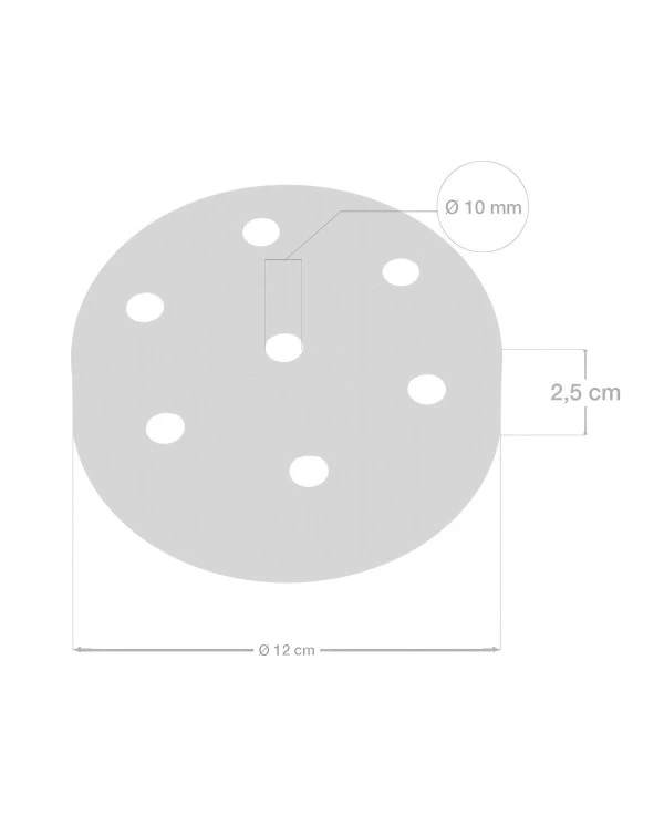 Cylindrical metal 7-hole ceiling rose kit