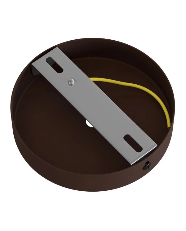 Cylindrical metal ceiling rose kit with 7 cm cable clamp