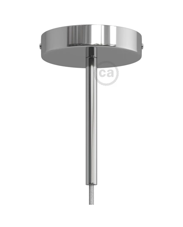 Cylindrical metal ceiling rose kit with 15 cm cable clamp