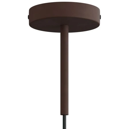Cylindrical metal ceiling rose kit with 15 cm cable clamp - Painted dark rust