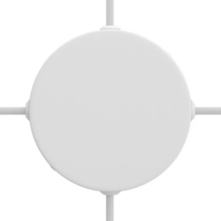 Cylindrical metal 4-side hole ceiling rose kit (junction box) - Matt White