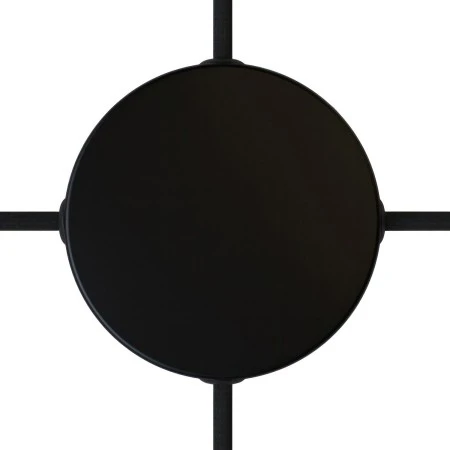 Cylindrical metal 4-side hole ceiling rose kit (junction box) - Black