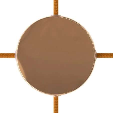 Cylindrical metal 4-side hole ceiling rose kit (junction box) - Copper