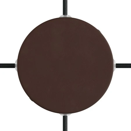 Cylindrical metal 4-side hole ceiling rose kit (junction box) - Painted dark rust