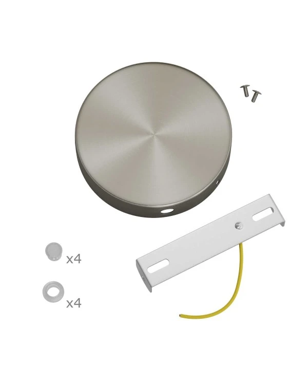 Cylindrical metal 4-side hole ceiling rose kit (junction box)