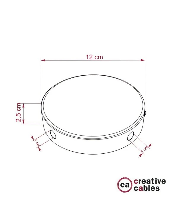 Cylindrical metal 4-side hole ceiling rose kit (junction box)