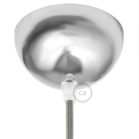 Half-sphere painted metal ceiling rose kit - Chrome