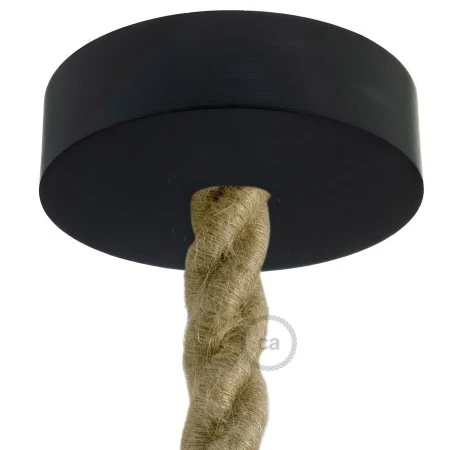 Wooden ceiling rose kit for 2XL cord - Black