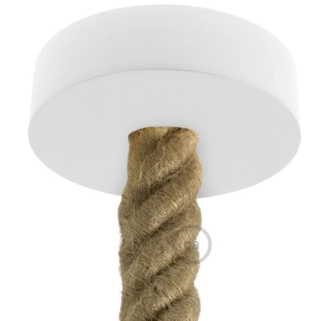 Wooden ceiling rose kit for 3XL cord - White