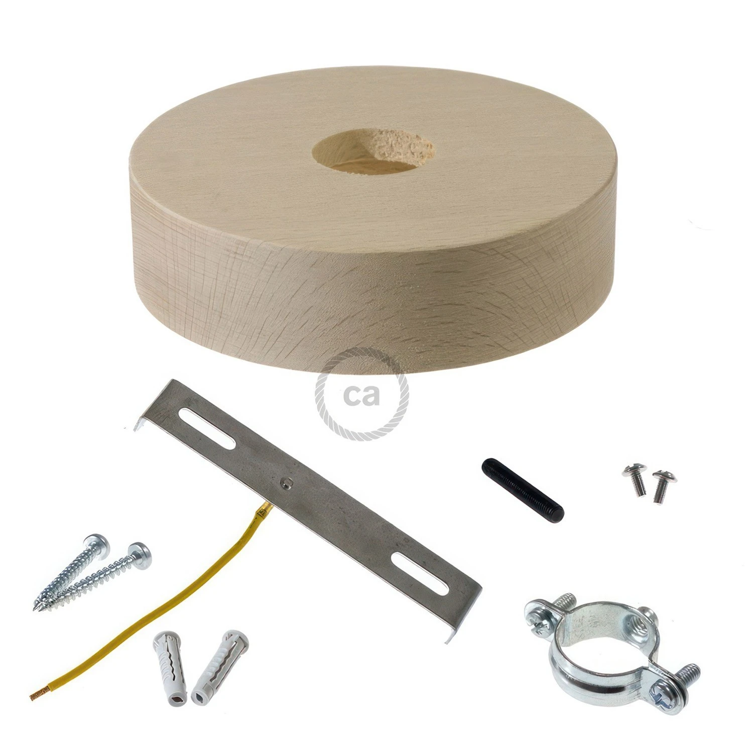 Wooden ceiling rose kit for 3XL cord