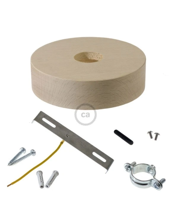 Wooden ceiling rose kit for 3XL cord