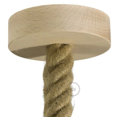 Wooden ceiling rose kit for 3XL cord - Neutral