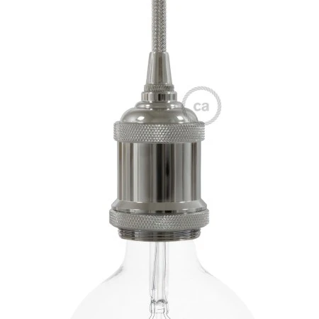 Vintage aluminum E27 lamp holder kit - Chrome
