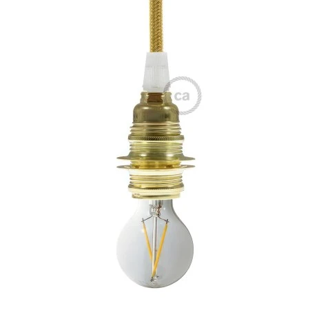 Double ferrule metal E14 lamp holder kit for lampshade - Brass
