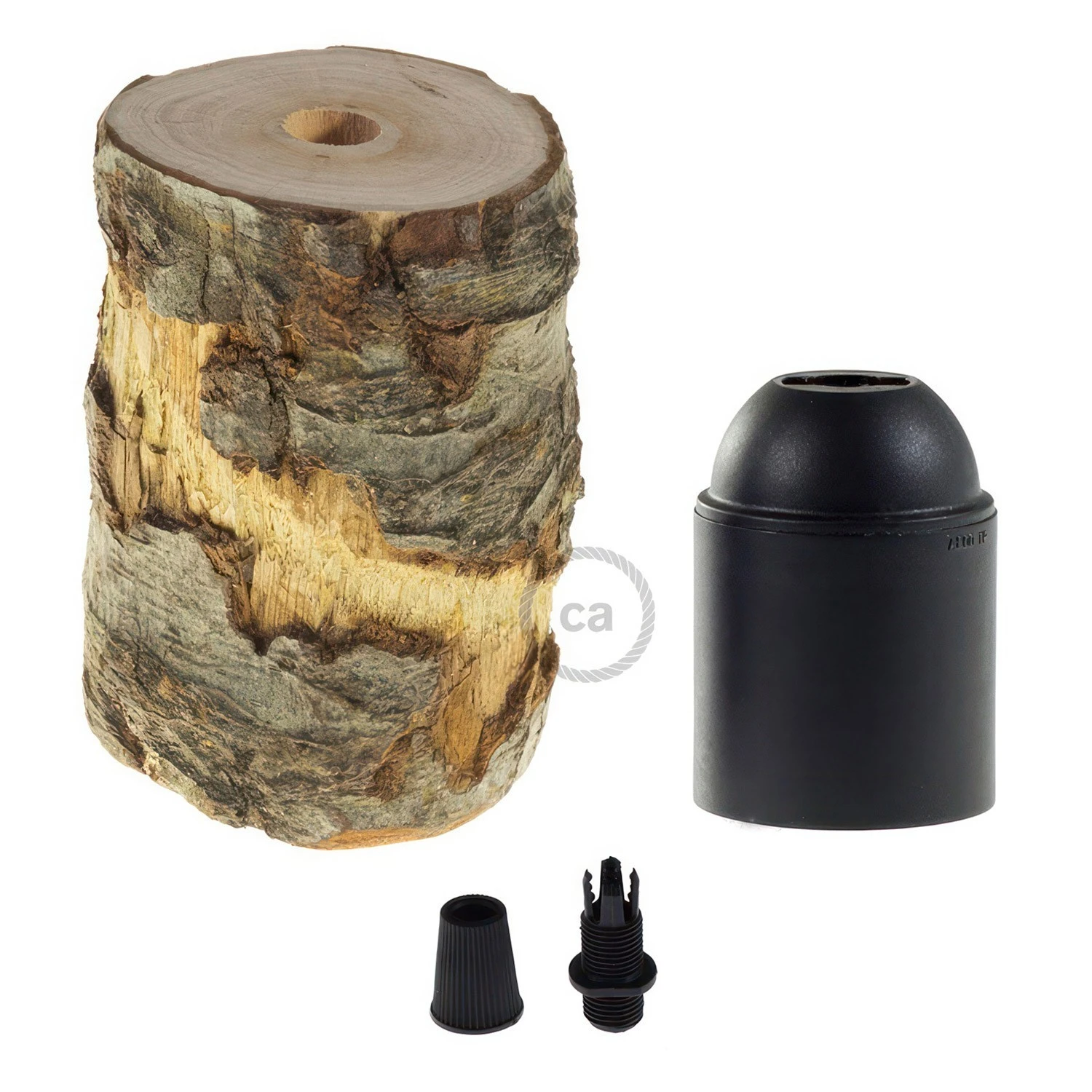 Small bark E27 lamp holder kit