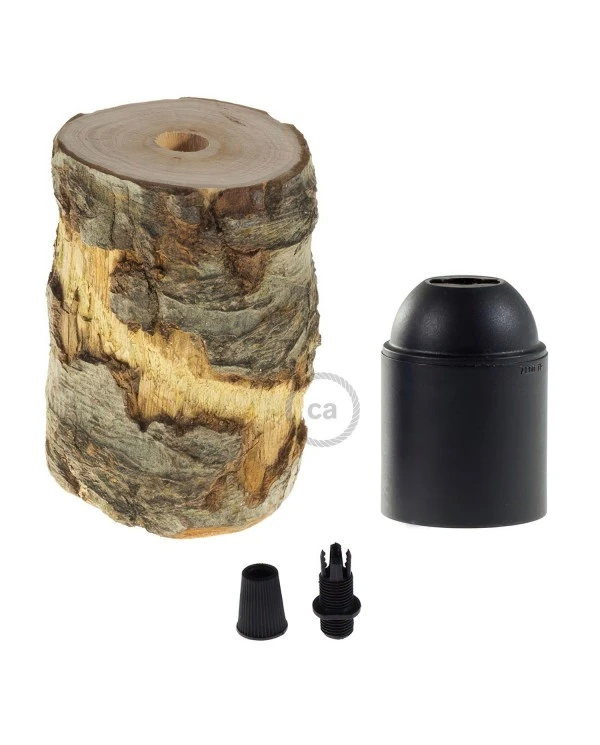 Small bark E27 lamp holder kit