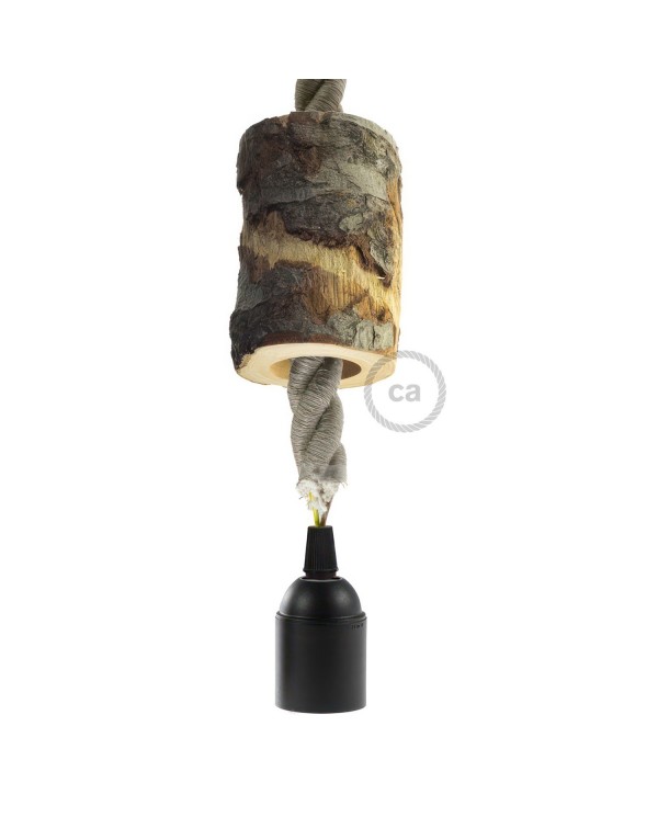 Small bark E27 lamp holder kit