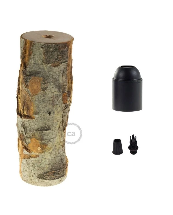 Large bark E27 lamp holder kit