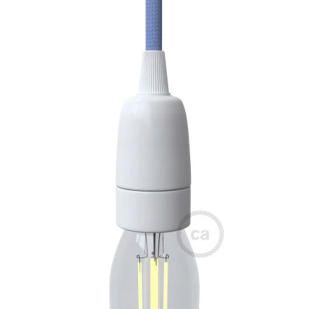 Porcelain E14 lamp holder kit - White