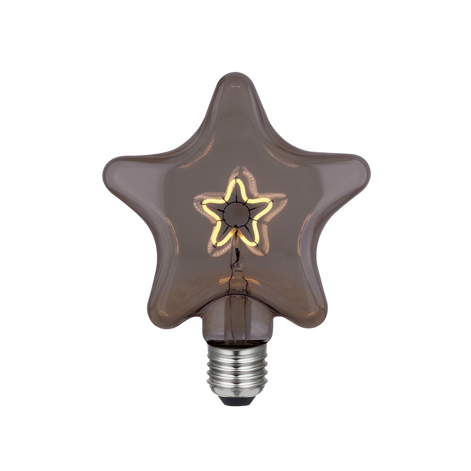 LED Star Smoky Grey Light Bulb with star filament 3W 90Lm E27 2000K Dimmable