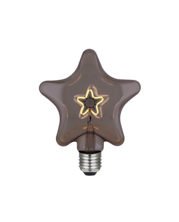 LED Star Smoky Grey Light Bulb with star filament 3W 90Lm E27 2000K Dimmable
