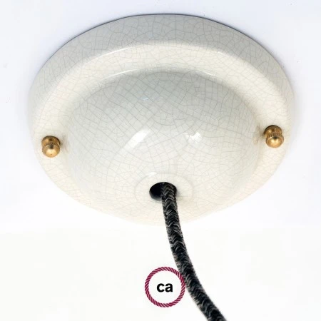 Ceramic simple ceiling rose kit - Craquelet effect
