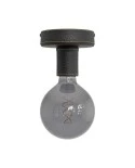 Fermaluce Leather, leather covered wooden ceiling or wall light. Made in Italy