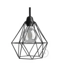 Naked light bulb cage metal lampshade Diamond for E27 fitting