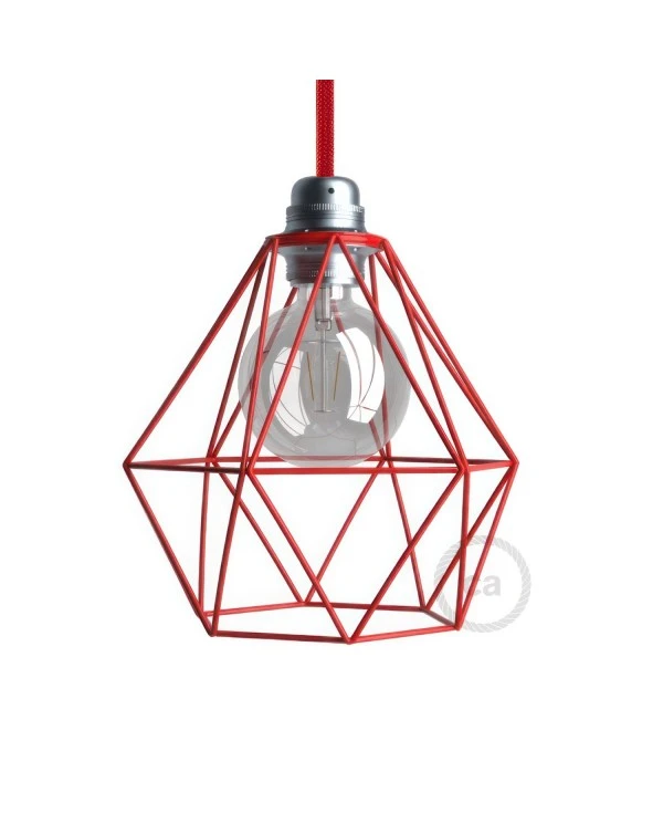 Naked light bulb cage metal lampshade Diamond for E27 fitting