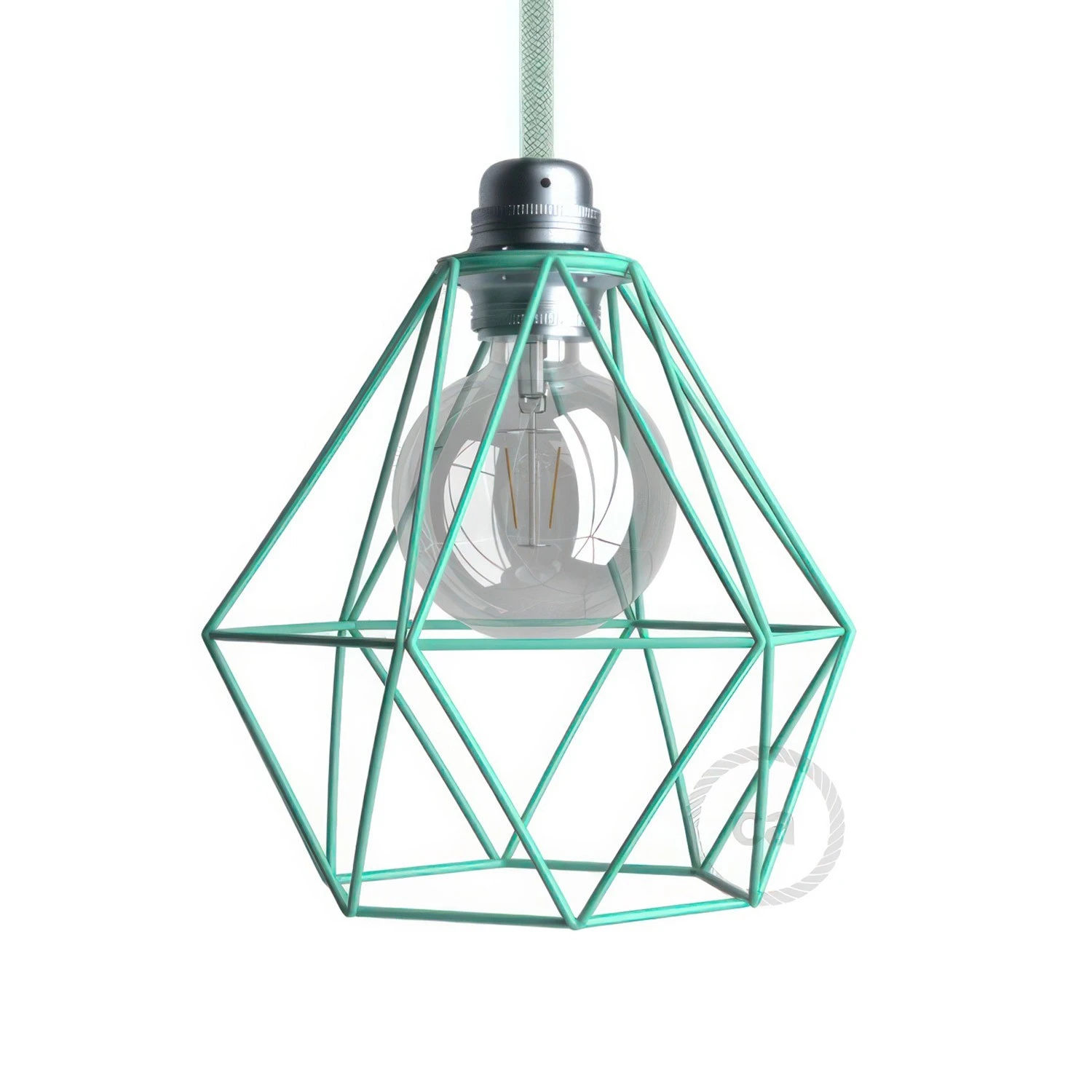 Naked light bulb cage metal lampshade Diamond for E27 fitting