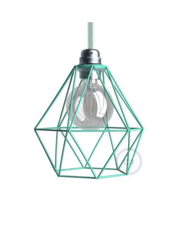 Naked light bulb cage metal lampshade Diamond for E27 fitting